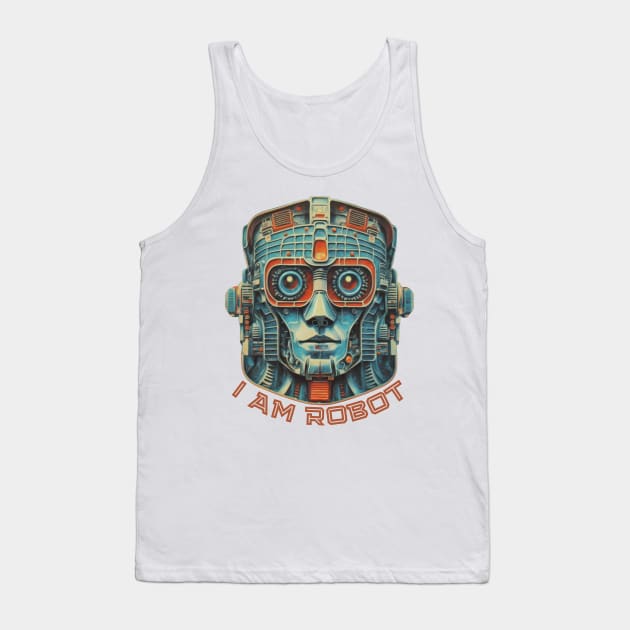 I am Robot text with retro head robot Tank Top by byNIKA